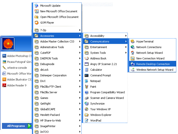 windows uzaktan eri�im